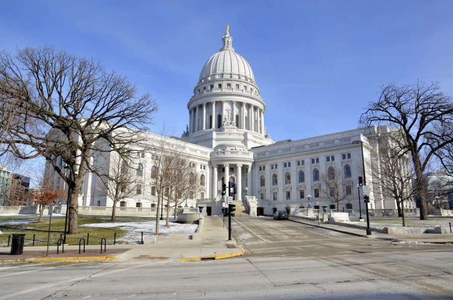 A photo of the Wisconsin State Capitol.