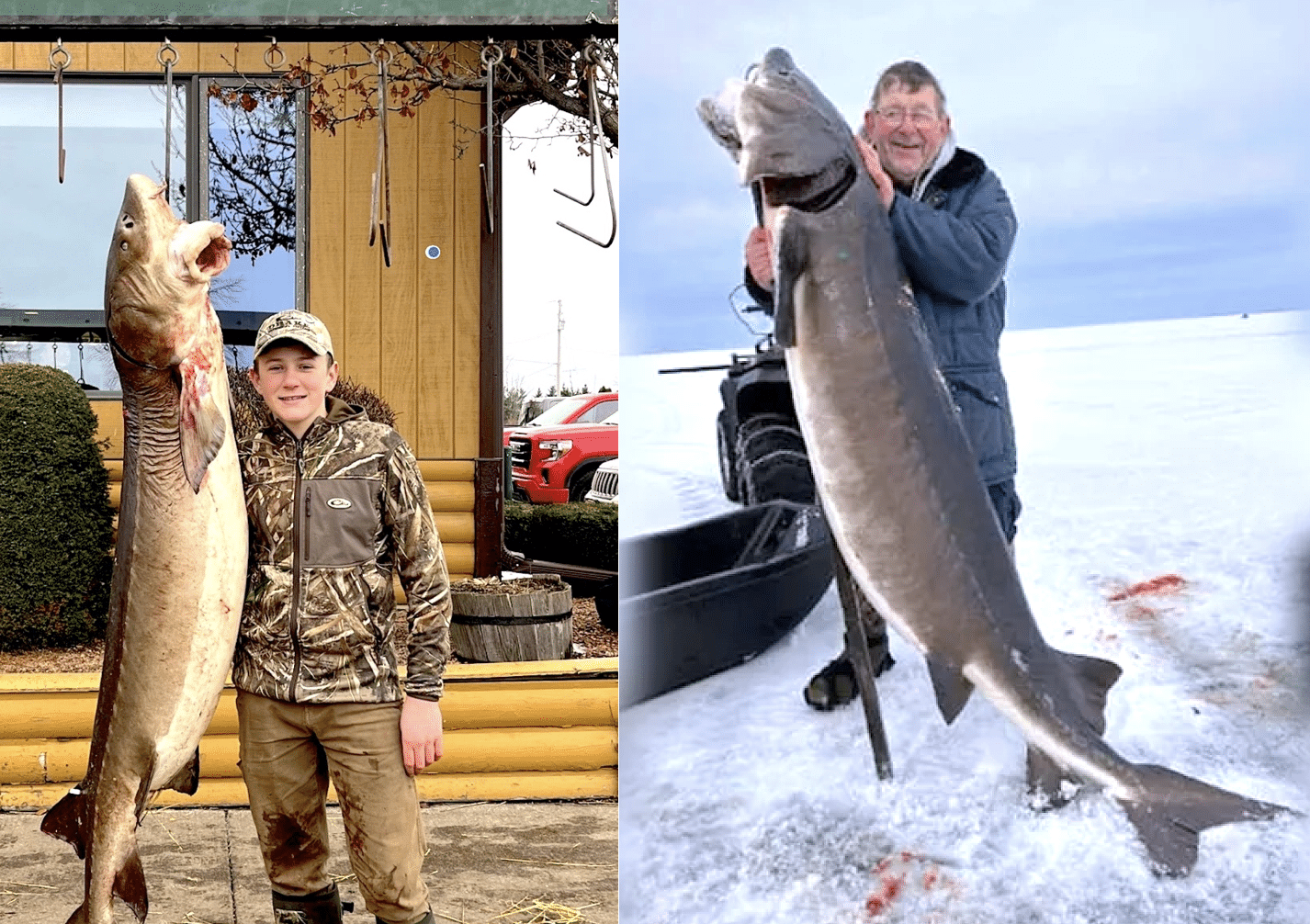 Spearfishing lake sturgeon in Lake Winnebago is a winter sport in