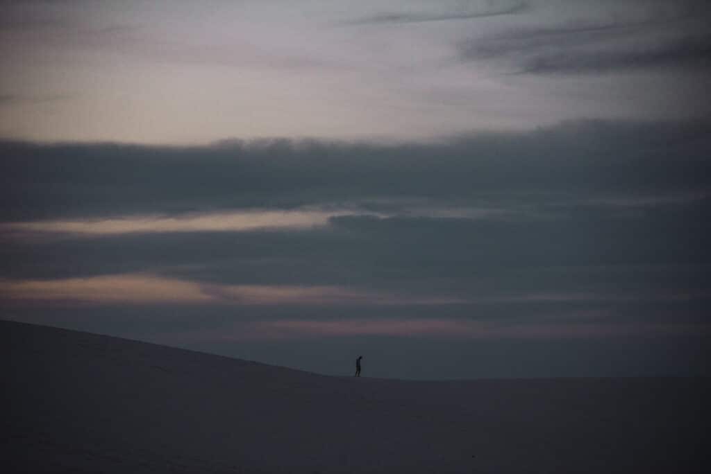 Man wandering in dunes